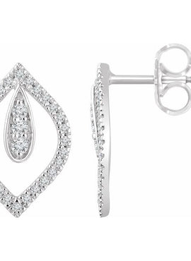14K Yellow Gold 1/4 CTW Natural Diamond Freeform Earrings