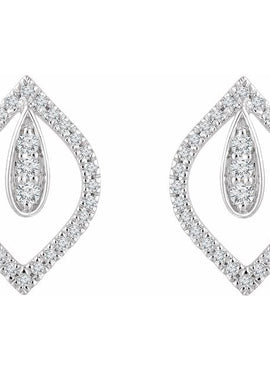 14K Yellow Gold 1/4 CTW Natural Diamond Freeform Earrings