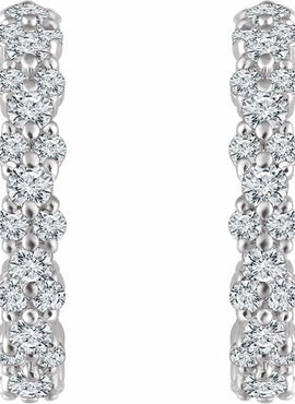 14K Yellow Gold 5/8 CTW Natural Diamond Hoop Earrings