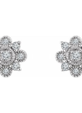 14K White Gold 1/5 CTW Natural Diamond Vintage-Inspired Earrings