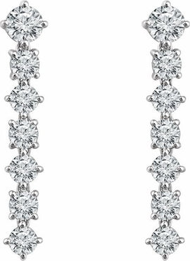 Sterling Silver Imitation White Cubic Zirconia Earrings