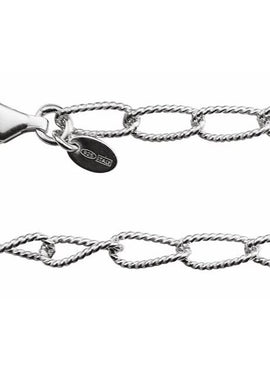 Sterling Silver 4.5 mm Knurled Curb 18