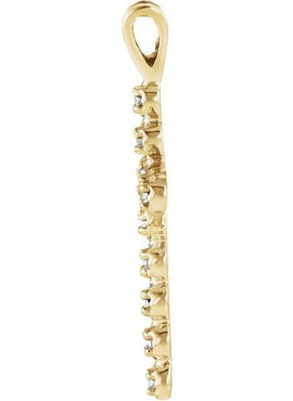 14K Yellow Gold .18 CTW Natural Diamond Cross Pendant