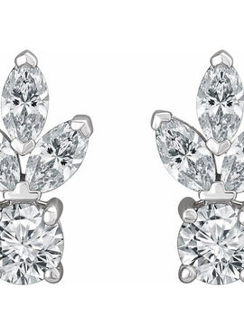Sterling Silver Imitation White Cubic Zirconia  Earrings