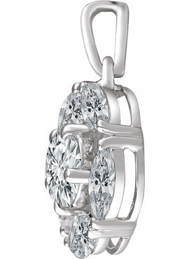 Sterling Silver Imitation White Cubic Zirconia Pendant