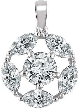 Sterling Silver Imitation White Cubic Zirconia Pendant