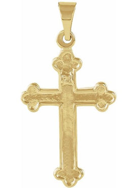 14K Yellow Gold 18.5x12.5 mm Cross Pendant