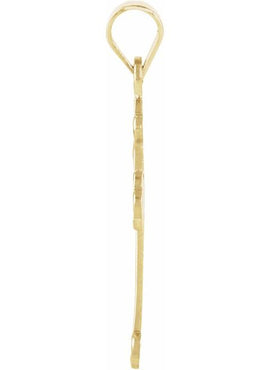 14K Yellow Gold 18.5x12.5 mm Cross Pendant