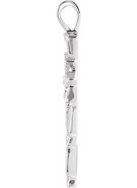 Sterling Silver Nugget Cross Pendant