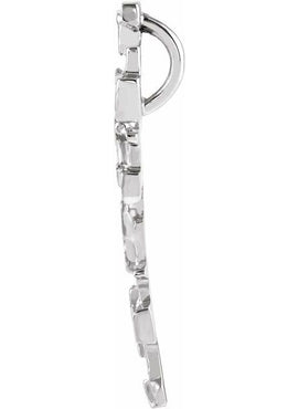 14K White Gold Cross Pendant