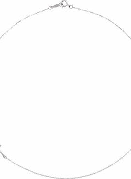 14K White Gold .04 CTW Natural Diamond Off-Center Sideways Cross 16