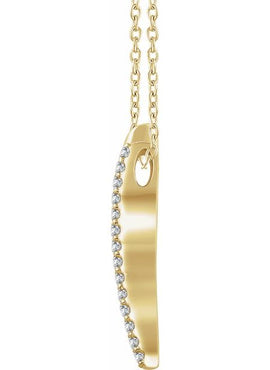 14K Yellow Gold 1/5 CTW Natural Diamond Bar 16-18