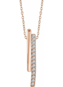 14K Yellow Gold 1/5 CTW Natural Diamond Bar 16-18