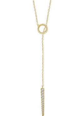 14K Yellow Gold 1/6 CTW Natural Diamond Circle & Bar 16-18