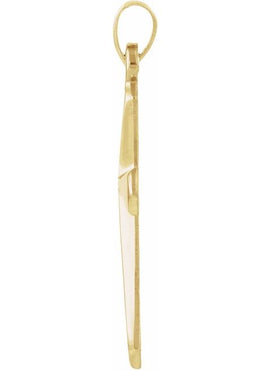 14K Yellow Gold 22.5x16 mm Cross Pendant