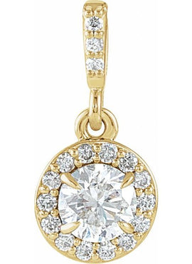 14K White Gold 9/10 CTW Natural Diamond Halo-Style Pendant