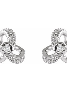 14K Yellow Gold 1/6 CTW Natural Diamond Knot Earrings