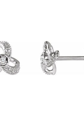 14K Yellow Gold 1/6 CTW Natural Diamond Knot Earrings