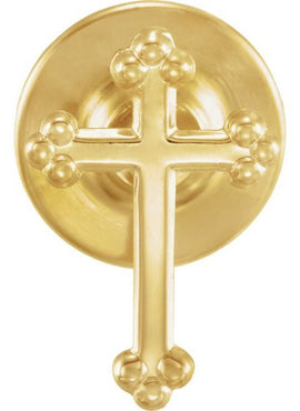 14K Yellow Gold Cross Lapel Pin