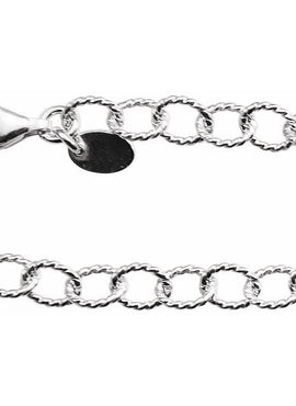 Sterling Silver 4.5 mm Knurled Cable 16