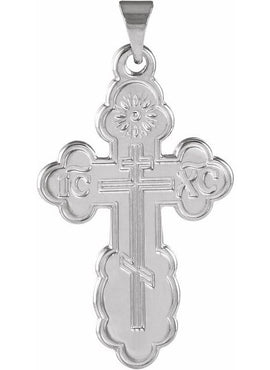 Sterling Silver 19x13 mm Orthodox Cross Pendant