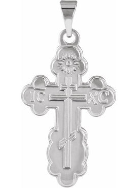 Sterling Silver 19x13 mm Orthodox Cross Pendant