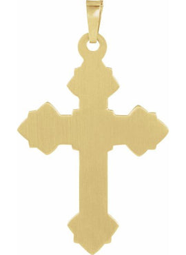 14K Yellow/White Gold Hollow Crucifix Pendant