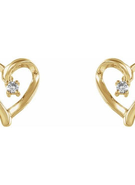 14K White Gold .03 CTW Natural Diamond Heart Earrings