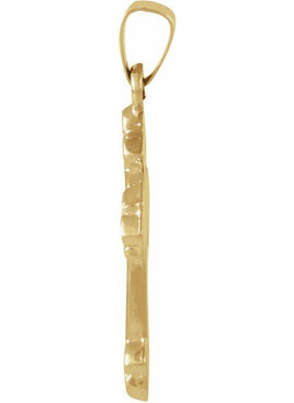 14K Yellow Gold 20x16 mm Hollow Cross Pendant