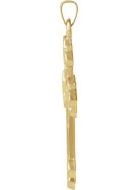 14K Yellow Gold 20x16 mm Hollow Cross Pendant