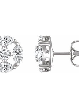 Sterling Silver Imitation White Cubic Zirconia Earrings