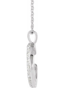 14K White Gold 1/3 CTW Natural Diamond Crescent Moon 16-18