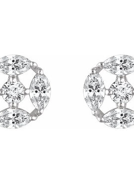 Sterling Silver Imitation White Cubic Zirconia Earrings