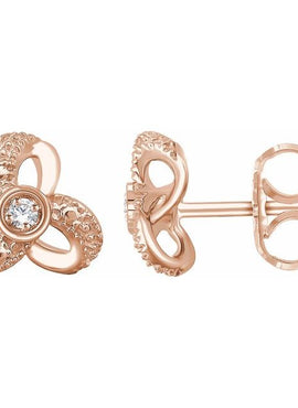 14K Yellow Gold 1/6 CTW Natural Diamond Knot Earrings