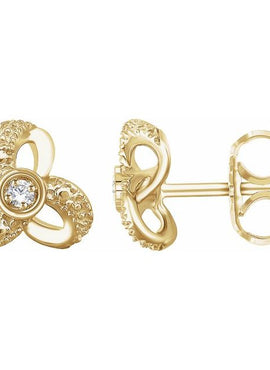 14K Yellow Gold 1/6 CTW Natural Diamond Knot Earrings