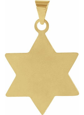 14K Yellow Gold 21x19 mm Star of David Pendant