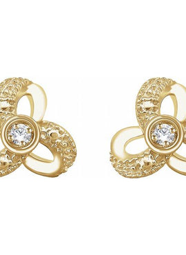 14K Yellow Gold 1/6 CTW Natural Diamond Knot Earrings