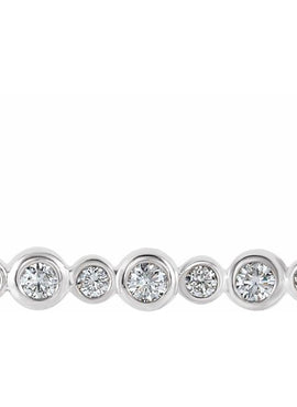 14K White Gold 1/5 CTW Natural Diamond Bezel-Set Bar 16-18