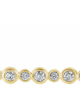 14K White Gold 1/5 CTW Natural Diamond Bezel-Set Bar 16-18