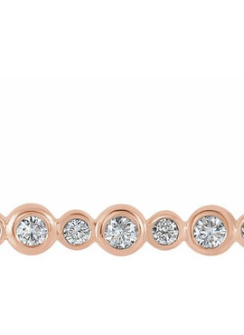 14K White Gold 1/5 CTW Natural Diamond Bezel-Set Bar 16-18