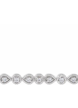 14K White Gold .07 CTW Natural Diamond Milgrain Bar 16-18