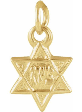 14K White Gold 7.5x7 mm Star of David Pendant