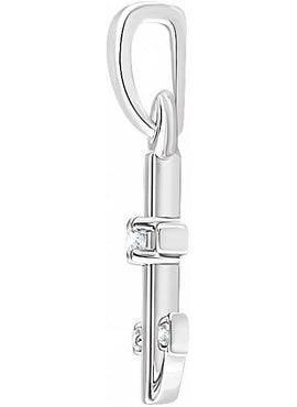 14K White Gold .03 CTW Natural Diamond Anchor Pendant
