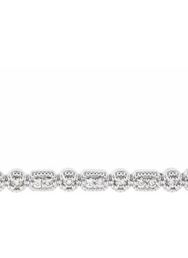 14K White Gold 1/10 CTW Natural Diamond Milgrain Bar 16-18