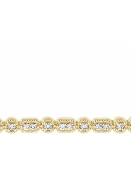 14K White Gold 1/10 CTW Natural Diamond Milgrain Bar 16-18