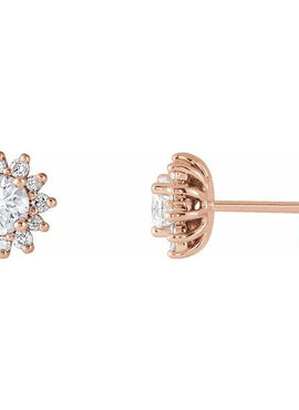 14K White Gold 1/2 CTW Natural Diamond Halo-Style Earrings