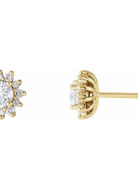 14K White Gold 1/2 CTW Natural Diamond Halo-Style Earrings