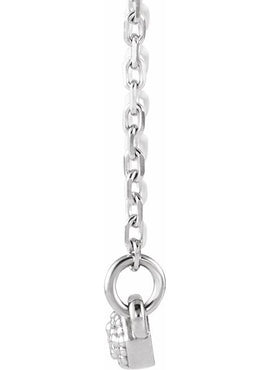 14K White Gold 1/10 CTW Natural Diamond Milgrain Bar 16-18