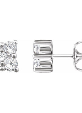 14K White Gold 1/2 CTW Natural Diamond Cluster Earrings