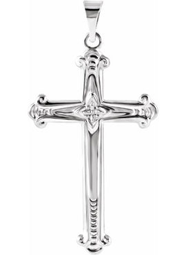 Sterling Silver 27.5x16 mm Cross Pendant